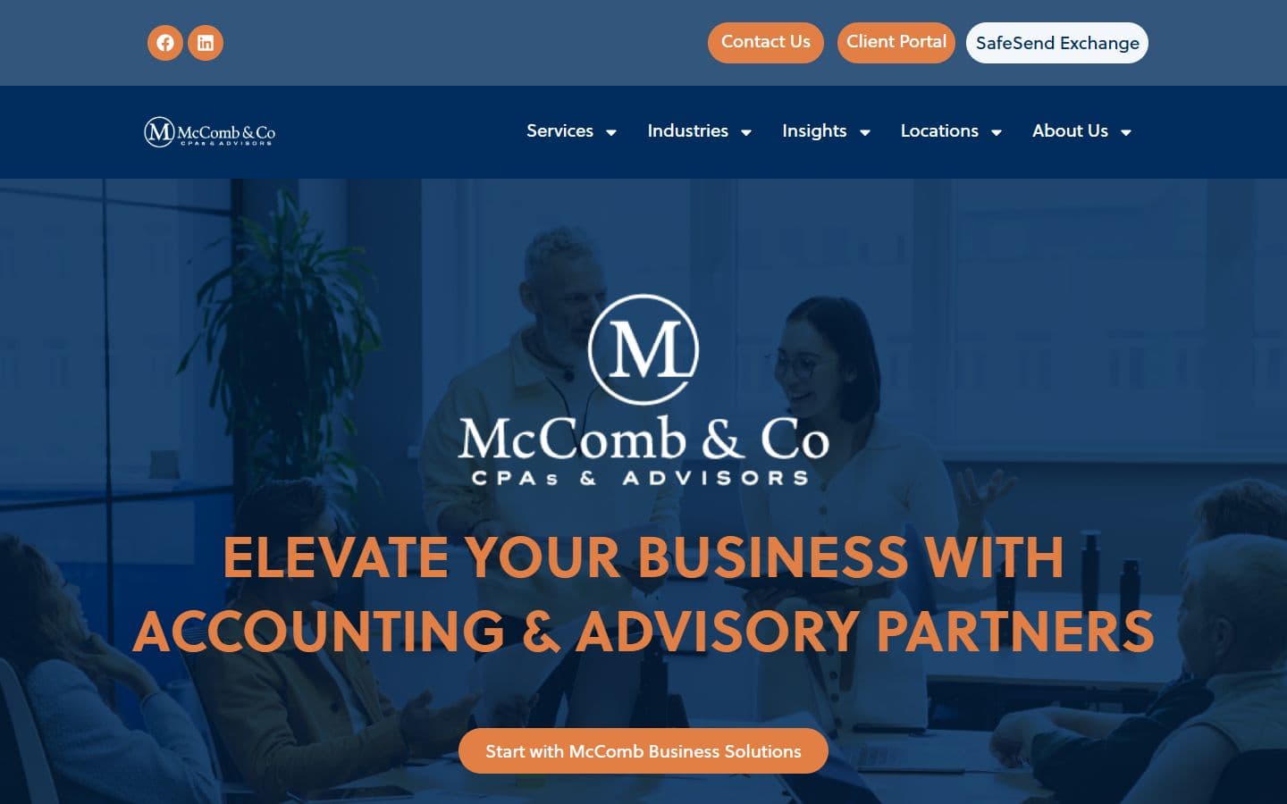 McComb and Company homepage preview