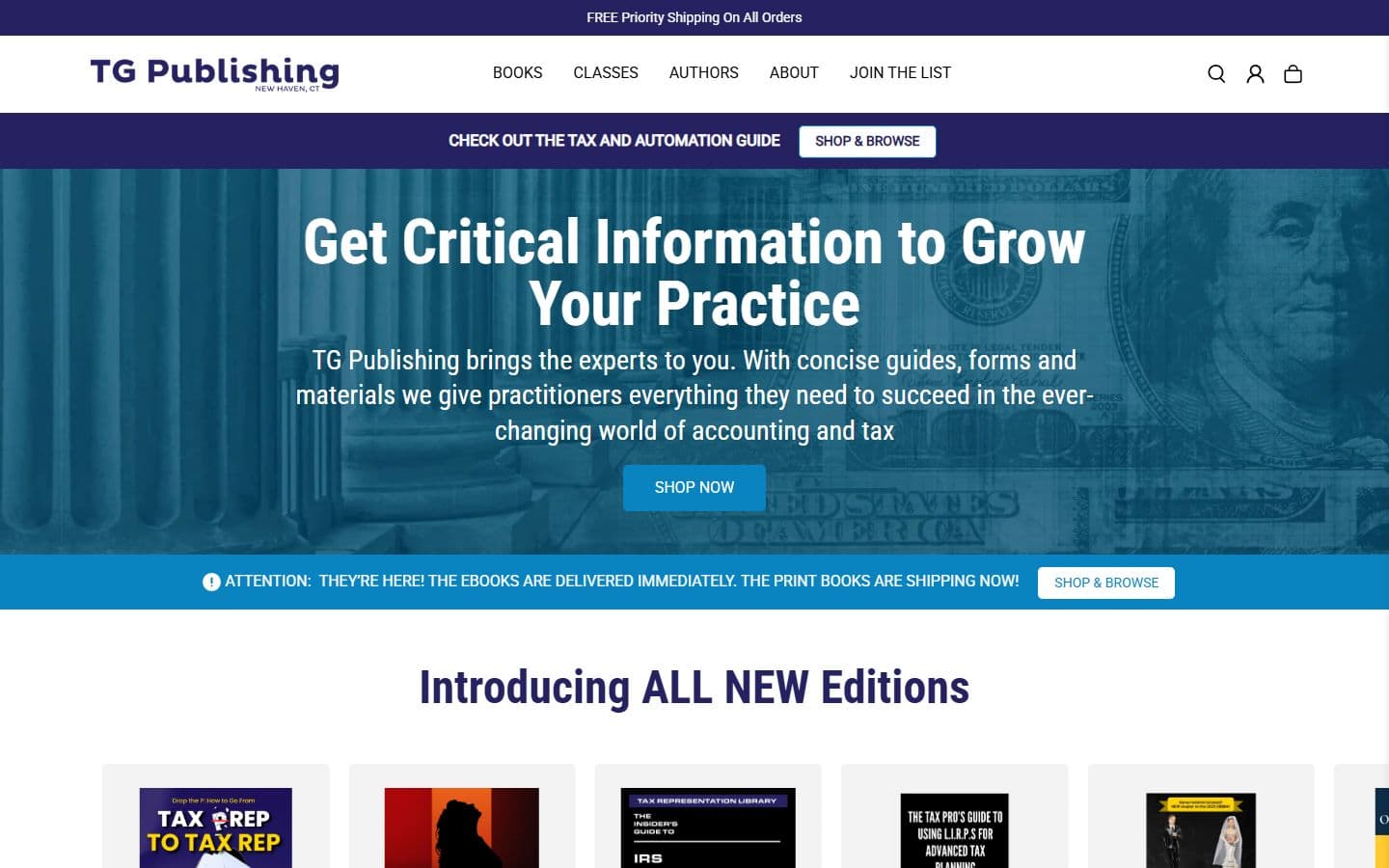 TG Publishing homepage preview