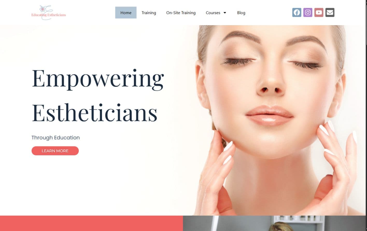 Educating Estheticians homepage preview